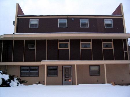 Devils Lake Drive-In Theatre - Rear Of Screen And Building Winter 2004 (newer photo)